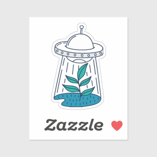 Sticker OVNI Alien (Feuille)