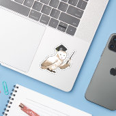 Sticker Owl as Teacher with Pointer (Ordinateur portable avec iPhone)
