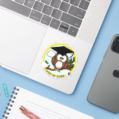 Sticker Owl avec diplôme (Ordinateur portable avec iPhone)