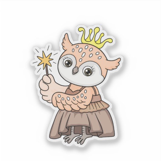 Sticker Owl Princess (Devant)
