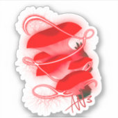 Sticker Oyster Enchantée Luant Champhroom Rouge Coupe Pers (Devant)