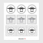 Sticker P-38 D-Day Stripes & Silhouette Vinyle Peelable (Feuille)