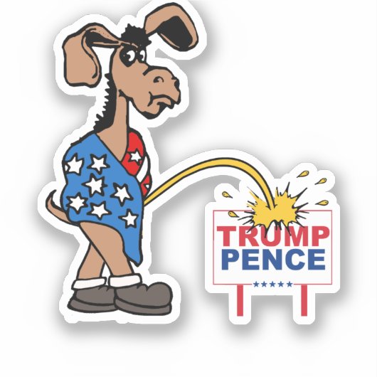 Sticker P SUR TRUMP PENCE — Conception anti-Trump - - Poli (Recto)