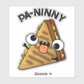Sticker Pa-ninny Funny Panini Pun dispose d'une panini mig (Feuille)