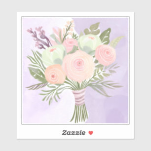 Sticker paarse bloemen