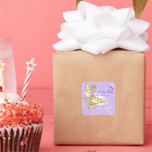 Sticker Paarse peach Butterfly (Feest)