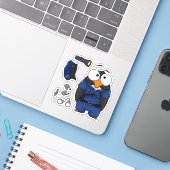 Sticker Pablo le pingouin, jeu d'autocollants (Ordinateur portable avec iPhone)