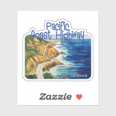 Sticker Pacific Coast Highway 1, Californie (Feuille)