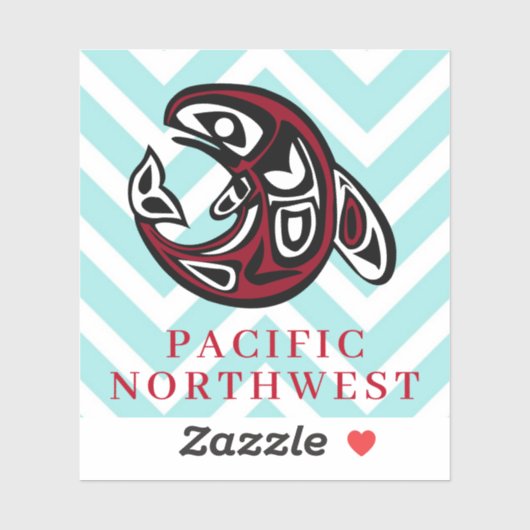 Sticker Pacific Northwest Native American Killer Whale Art (Feuille)
