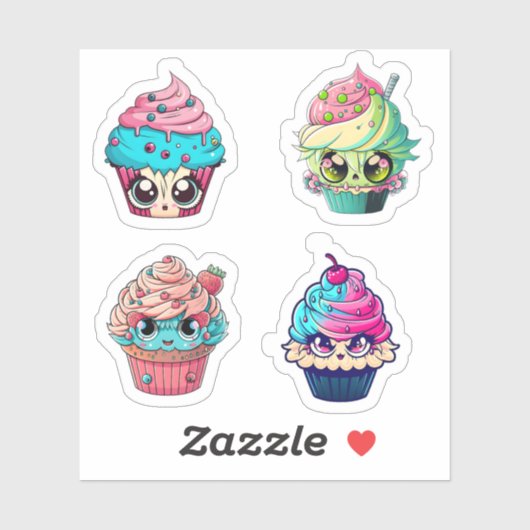Sticker Pack 2 Cyberpunk Cupcakes (Feuille)