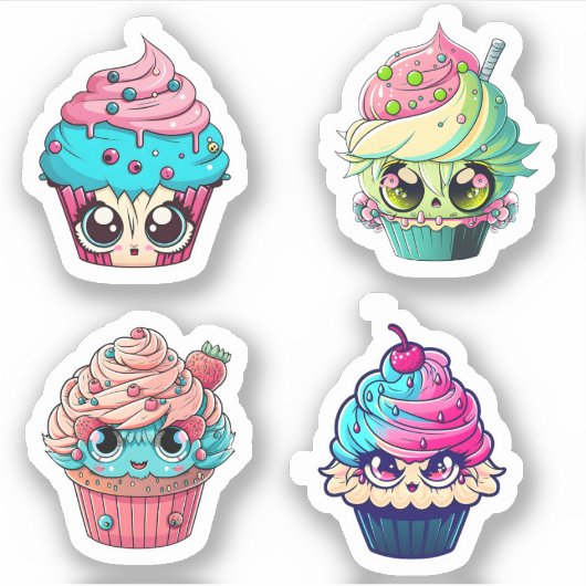 Sticker Pack 2 Cyberpunk Cupcakes (Devant)