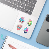 Sticker Pack 2 Cyberpunk Cupcakes (Ordinateur portable avec iPhone)