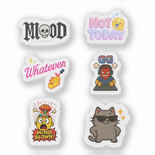 Sticker pack - 5 cool text emoji stickers (Devant)