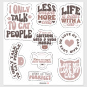 Sticker pack chats mignons motivation citation rétro drôle (Feuille)