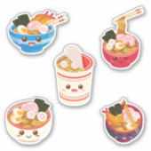 Sticker Pack Combo pour nouilles Ramen Kawaii (Devant)