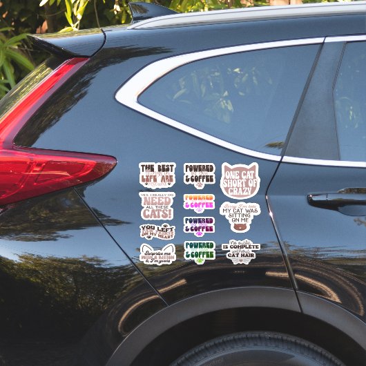 Sticker pack cute cats motivational quote aesthetic funny (Coté voiture)
