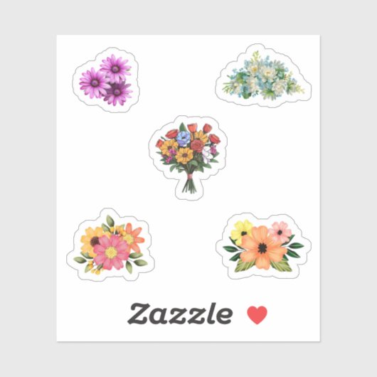 Sticker Pack d'autocollants à fleurs (Feuille)