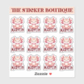Sticker Pack d'autocollants Axolotl de Méditerranée de nom (Feuille)