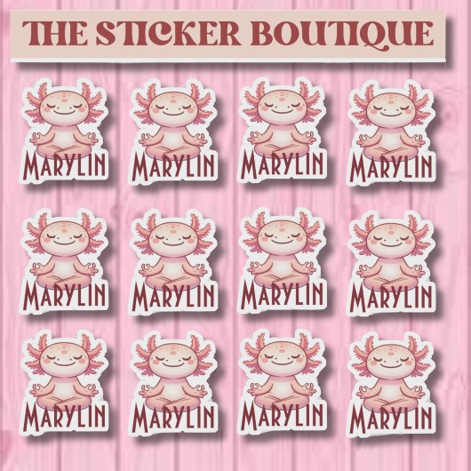 Sticker Pack d'autocollants Axolotl de Méditerranée de nom