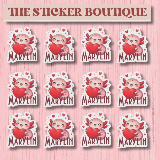 Sticker Pack d'autocollants Axolotl de Valentine