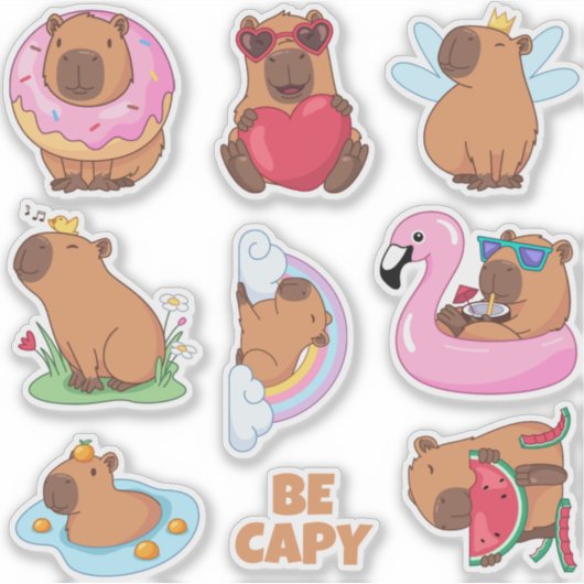 Sticker Pack d'autocollants Capybara (Devant)