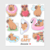 Sticker Pack d'autocollants Capybara (Feuille)