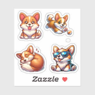 Sticker Pack d'autocollants Corgi mignon