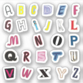 Sticker Pack d'autocollants coupants Alphabets A à Z (Devant)