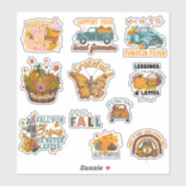 Sticker Pack d'autocollants d'amoureux de l'automne (Feuille)