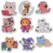 Sticker Pack d'autocollants de chat fantaisiste (Devant)