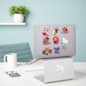 Sticker Pack d'autocollants de chat fantaisiste (Ordinateur portable sur le bureau)
