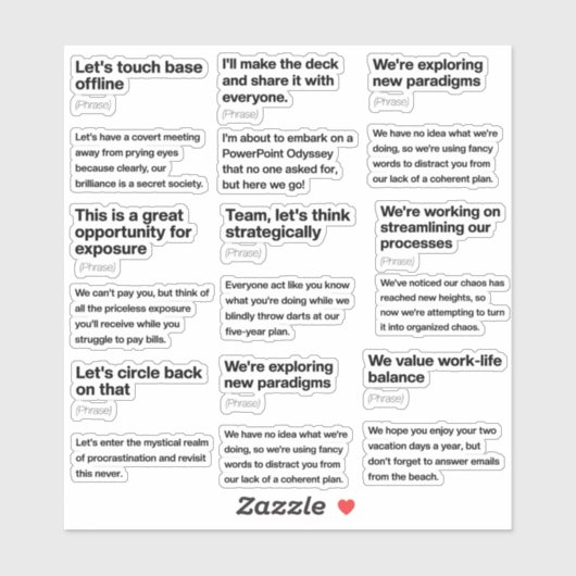 Sticker Pack d'autocollants de définitions de courrier éle (Feuille)