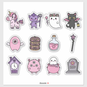 Sticker Pack d'autocollants de fantômes pastel mystiques