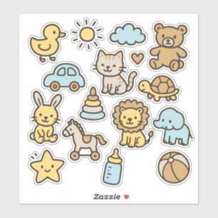 Sticker Pack d'autocollants de jouets de nurserie mignons