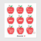Sticker Pack d'autocollants de l'enseignant des Pommes rou (Feuille)