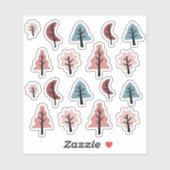 Sticker Pack d'autocollants de Noël en forme de cookie ros (Feuille)