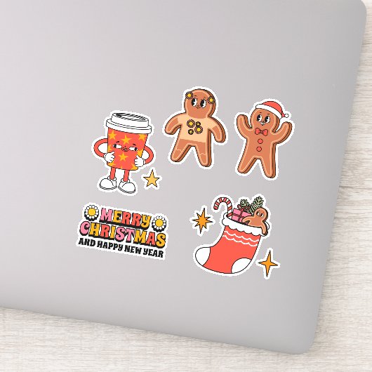 Sticker Pack d'autocollants de Noël Groovy (Détail)