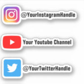 Sticker Pack d'autocollants de nom d'utilisateur de médias (Devant)