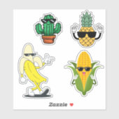 Sticker Pack d'autocollants de nourriture cool drôles en v (Feuille)