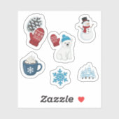 Sticker Pack d'autocollants de Paysage hivernal mignon (Feuille)
