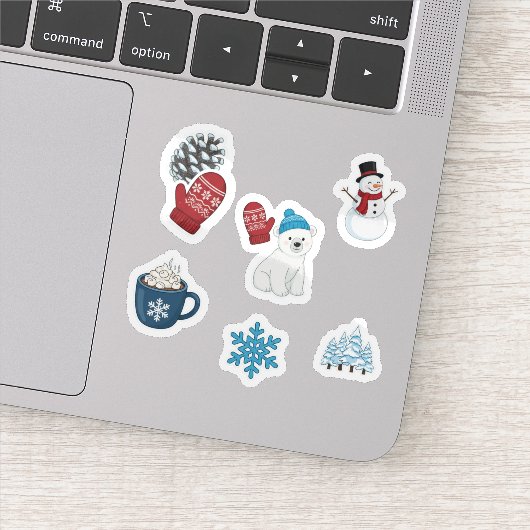 Sticker Pack d'autocollants de Paysage hivernal mignon (Détail)