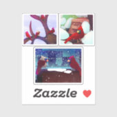 Sticker Pack d'autocollants de scènes cardinales festives (Feuille)
