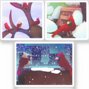 Sticker Pack d'autocollants de scènes cardinales festives