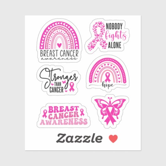 Sticker Pack d'autocollants de sensibilisation au cancer d (Feuille)