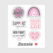 Sticker Pack d'autocollants de sensibilisation au cancer d (Feuille)