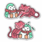 Sticker Pack d'autocollants de tigre de fraise et de pingo (Devant)