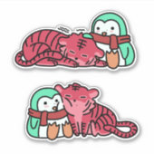 Sticker Pack d'autocollants de tigre de fraise et de pingo (Devant)