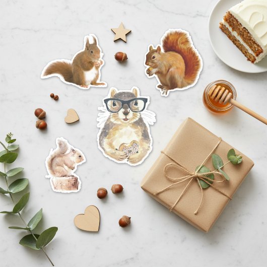 Sticker Pack d'autocollants d'écureuil mignonne