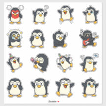 Pack d'autocollants d'émoji de manchot mignon