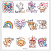 Sticker Pack d'autocollants d'emoji émotionnels – S d'expr (Feuille)